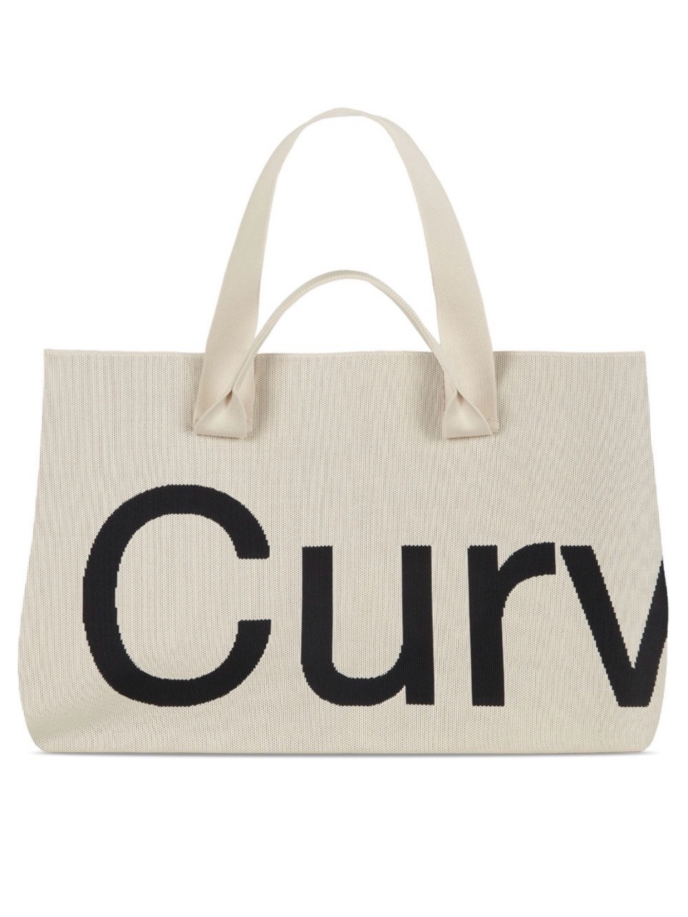 Curves Almond Knit Tote Bag